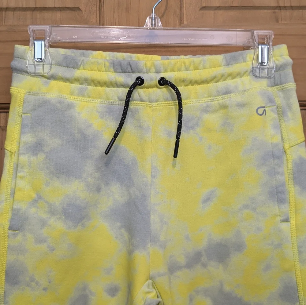 Gap Fit Tech Pants Leggings Girls XXL 2XL Yellow Tie Dye Pockets Yoga Workout